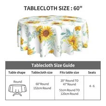 Sunflower Print Tablecloth - Multicolor - View 5