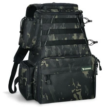 Rodeel Fishing Tackle Backpack 2 Fishing Rod Holders with 4 Tackle Boxes, Large Storage,Backpack for Trout Fishing Outdoor Sports Camping Hiking - 墨綠色 - 查看 3