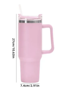 1pc Stainless Steel Vacuum Cup - Baby Pink - View 2