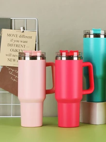 1pc Stainless Steel Vacuum Cup - Baby Pink - View 4