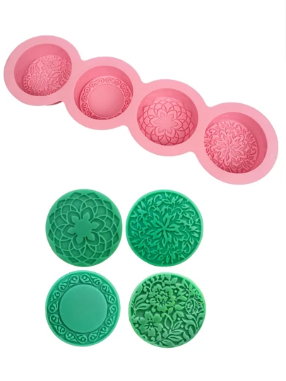 1pc Flower Detail Silicone Soap Mold