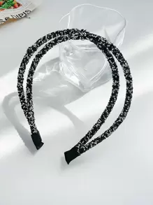 水鑽裝飾髮箍 - 銀色 - 查看 2