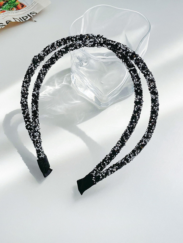 Rhinestone trang trí Headband - Bạc - Xem 2