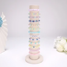 Bộ dụng cụ làm vòng tay hạt thủy tinh màu trong suốt với đôi mắt ác quỷ, Bộ đồ trang sức vòng cổ vòng tay dễ thương đáng yêu dành cho nữ, Đồ trang sức hạt bong bóng gradient acrylic số lượng lớn DIY, Quà tặng sinh nhật - bộ hạt - Xem 6