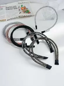 水鑽裝飾髮箍 - 銀色 - 查看 3