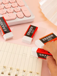 4 piezas Borrador de lápiz simple - Blanco - Ver 3