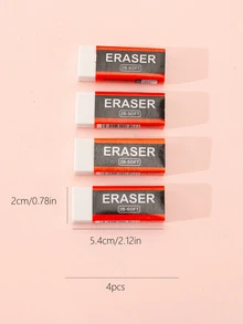 4 piezas Borrador de lápiz simple - Blanco - Ver 4