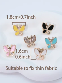 6 Pcs/Set Small Plastic Cheap Material Women Faux Pear Decor Invisible Removable Button 1.8cm/0.7inch Tighten Buckle Brooches Safety Pin For Scarf Lapel Clothes Skirt Waistband Pants Bags Decoration