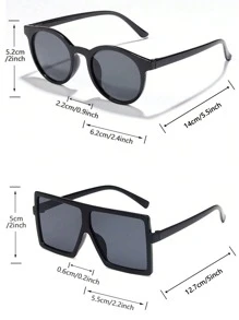 4 perechi de ochelari de modă cu ramă geometrică și rotundă pentru copii, pentru vară