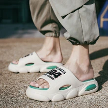 Xu hướng thời trang nam dép đi trong nhà chống trượt thường ngày đa năng đế dày đế mềm hở mũi - trắng - Xem 4