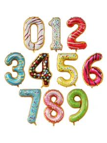 Mtrong Te 1 szt. 40 cali 0-9 Cukierkowe kolory Pączek Numer Folia Balony Helowe Dekoracje Urodzinowe Air Globos - Wielokolorowe - Zobacz 6