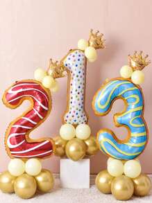 Mtrong Te 1 szt. 40 cali 0-9 Cukierkowe kolory Pączek Numer Folia Balony Helowe Dekoracje Urodzinowe Air Globos - Wielokolorowe - Zobacz 2