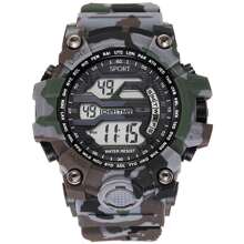 Reloj electrónico multifunción de camuflaje para hombre con esfera grande. - Gris - Ver 1