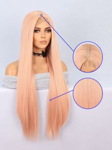 合成耐热前蕾丝假发 13 X 1 长波浪发 30 英寸渐变色日常用于女性自然外观合成柔软初学者友好型假发 - 漸層 - 查看 3