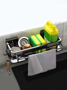 1pc Foldable Drain Rack - Black - View 3