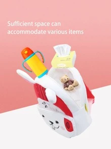 1pc Cartoon Boxing Rabbit Kids Backpack, Suitable For 2-4 Years Old Boys & Girls, Kindergarten - White - View 6