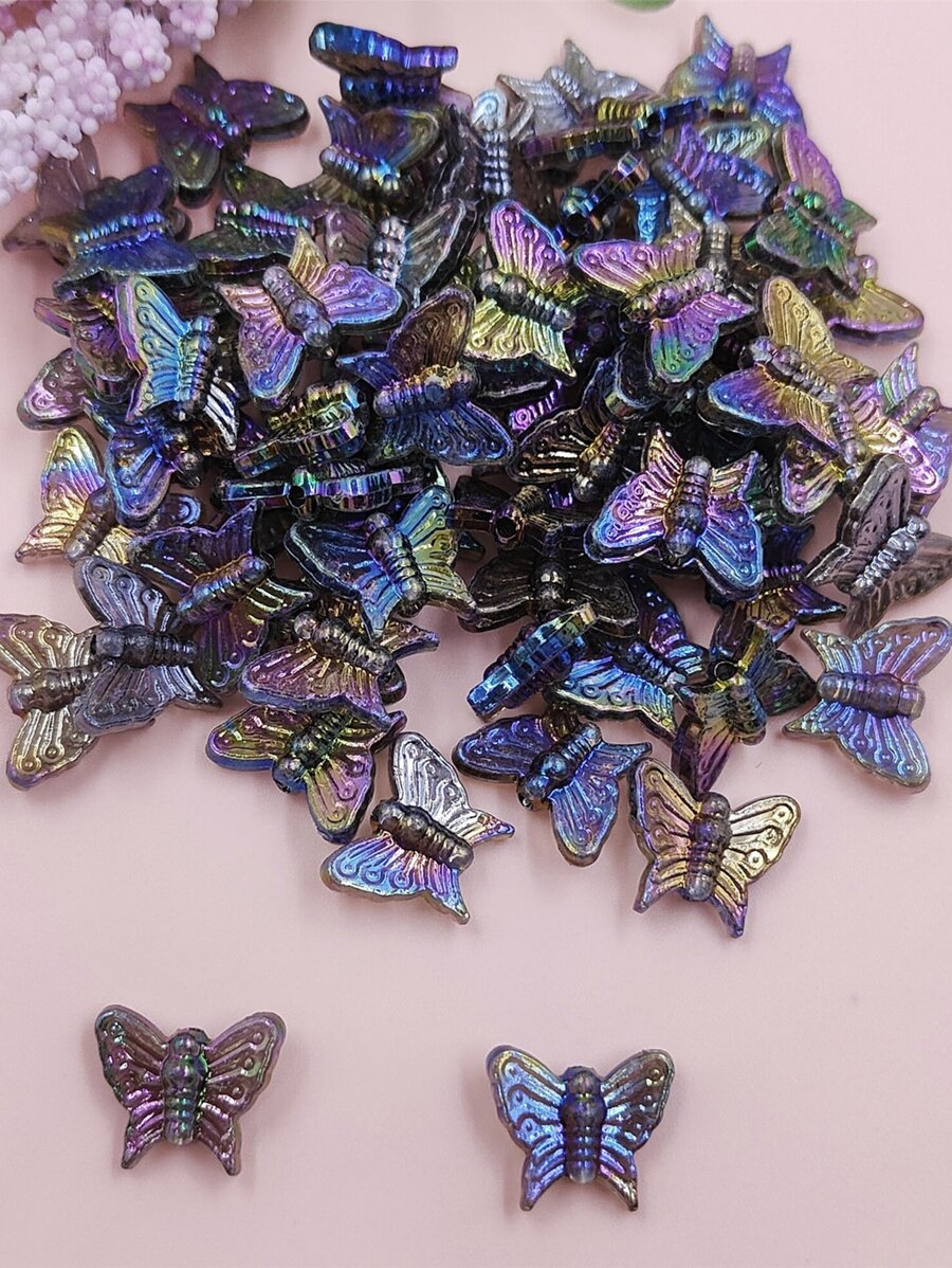 20 cái/bộ Thiết Kế Con Bướm Đính Hạt DIY - Xám - Xem 1