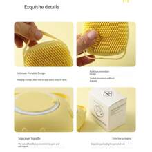 1入組矽膠寵物洗澡刷 - 黃色 - 查看 6