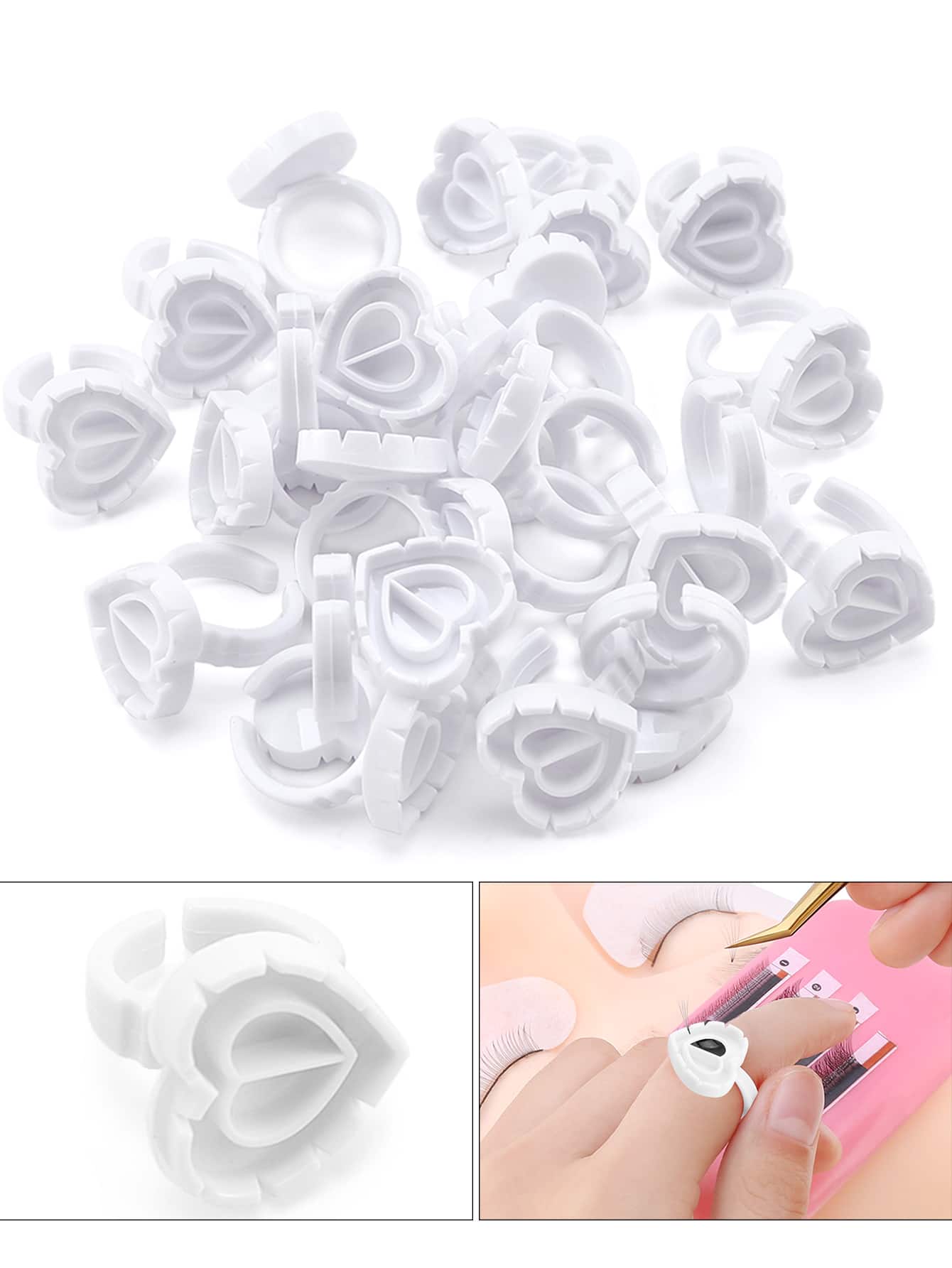 HMQ beauty 100入組一次性睫毛膠水支架杯子延伸工具適用於睫毛,紋身貼顏料,嫁接睫毛