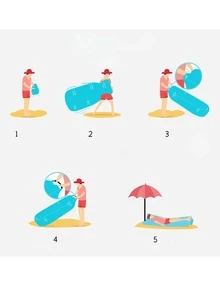 1入組便攜充氣沙發 - 紅色 - 查看 7