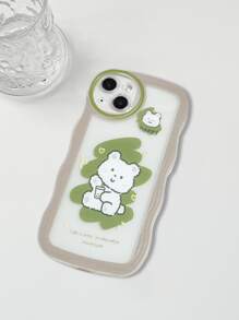 Cartoon Bear Print Silicone Phone Case - Multicolor - View 2
