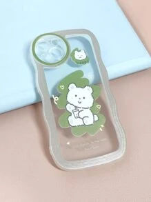 Cartoon Bear Print Silicone Phone Case - Multicolor - View 4