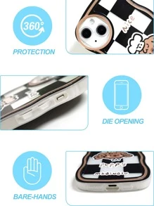 Cartoon Dog Print Silicone Phone Case - Multicolor - View 3