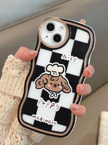 Cartoon Dog Print Silicone Phone Case - Multicolor - View 1