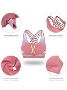 SHEKINI Áo lót thể thao Nữ Lộ Lưng Hội Chữ thập màu trơn - Bữa tiệc đấm - Xem 7