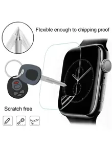 1pc Watch Screen Protector Film Compatible With Apple Watch, Compatible With Apple Watch Series Ultra/Se/8/7/6/5/4/3/2/1, Compatible With Apple Watch 49mm/44mm/45mm/38mm/41mm/40mm/42mm, Smart Watch Accessories - Clear - View 4