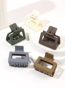 5 piezas de peinetas para cabello con diseño de cuadrado sólido para uso casual - Multicolor - Ver 2