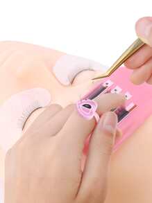 HMQ beauty 50入組一次性睫毛膠水杯,延伸膠水支架,膠水戒指,顏料杯子,適用於睫毛延長和紋身貼用品 - 粉色 - 查看 3