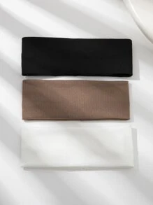 Set de 3 diademas elásticas de punto de unicolor, adecuadas para yoga diario, deportes al aire libre y usar como diadema casual, diadema turbante, diadema deportiva