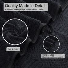 8 Piece Oversized Bath Towel Set-2 Extra Large Bath Towel Sheets,2 Hand Towels,4 Washcloths-600GSM Soft Highly Absorbent Quick Dry Beach Chair Towels Woven Towels for Bathroom Hotel and Spa - 黑色 - 查看 6