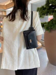 女士多功能腰包和胸包，適合日常通勤和旅行 - 黑色 - 查看 6