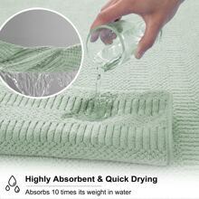 8 Piece Oversized Bath Towel Set-2 Extra Large Bath Towel Sheets,2 Hand Towels,4 Washcloths-600GSM Soft Highly Absorbent Quick Dry Beach Chair Towels Woven Towels for Bathroom Hotel and Spa - Green - View 5
