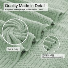 8 Piece Oversized Bath Towel Set-2 Extra Large Bath Towel Sheets,2 Hand Towels,4 Washcloths-600GSM Soft Highly Absorbent Quick Dry Beach Chair Towels Woven Towels for Bathroom Hotel and Spa - Green - View 6