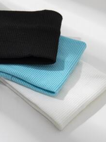 件裝純色針織彈性髮帶，適合日常瑜珈、戶外運動 - 彩色 - 查看 4