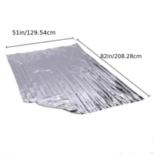 在緊急情況下保持溫暖82英寸x51英寸聚酯薄膜保暖毯，適用於急救箱和自然災害 - 銀色 - 查看 6