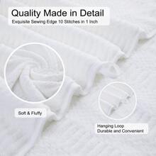8 Piece Oversized Bath Towel Set-2 Extra Large Bath Towel Sheets,2 Hand Towels,4 Washcloths-600GSM Soft Highly Absorbent Quick Dry Beach Chair Towels Woven Towels for Bathroom Hotel and Spa - 白色 - 查看 6