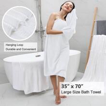 8 Piece Oversized Bath Towel Set-2 Extra Large Bath Towel Sheets,2 Hand Towels,4 Washcloths-600GSM Soft Highly Absorbent Quick Dry Beach Chair Towels Woven Towels for Bathroom Hotel and Spa - 白色 - 查看 3