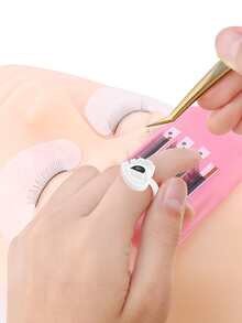 HMQ beauty 100入組一次性睫毛膠水支架杯子延伸工具適用於睫毛,紋身貼顏料,嫁接睫毛 - 白色 - 查看 3