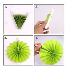 1套裝飾紙扇 - 粉色 - 查看 4