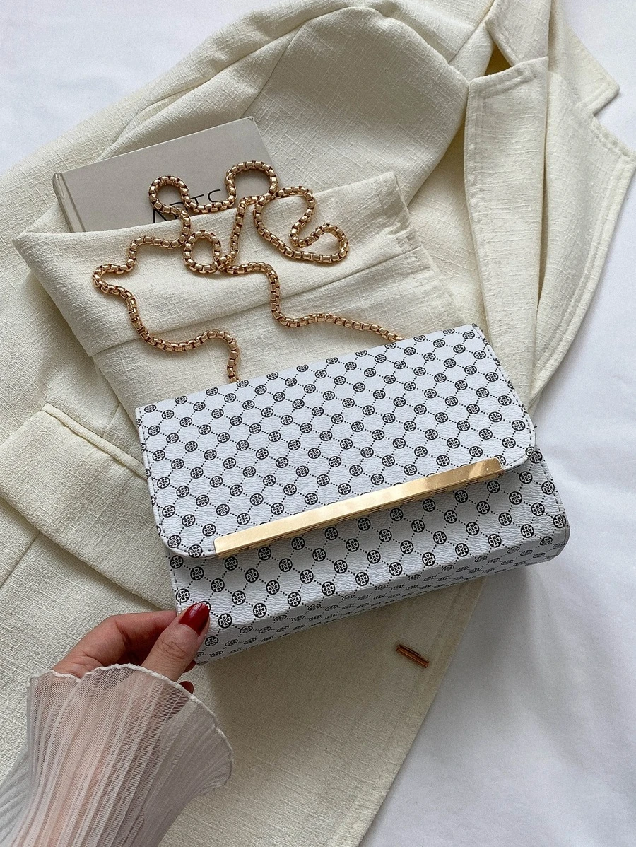 All-Match Small Square Bag 2023 New Retro Pattern Simple All-Match Ladies Shoulder Bag Crossbody Bag - White - View 1