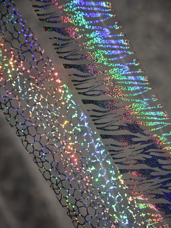 2pcs 100cm Laser Zebra Pattern Nail Transfer Foil Holo Mesh Nail Art Transfer Paper DIY Nail Charms Nail Gems Nail Supplies