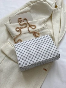 All-Match Small Square Bag 2023 New Retro Pattern Simple All-Match Ladies Shoulder Bag Crossbody Bag - White - View 3