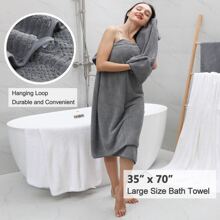 8 Piece Oversized Bath Towel Set-2 Extra Large Bath Towel Sheets,2 Hand Towels,4 Washcloths-600GSM Soft Highly Absorbent Quick Dry Beach Chair Towels Woven Towels for Bathroom Hotel and Spa - 深灰色 - 查看 3