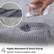 8 Piece Oversized Bath Towel Set-2 Extra Large Bath Towel Sheets,2 Hand Towels,4 Washcloths-600GSM Soft Highly Absorbent Quick Dry Beach Chair Towels Woven Towels for Bathroom Hotel and Spa - 深灰色 - 查看 5