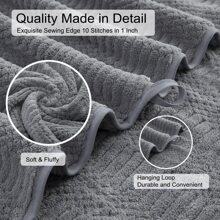 8 Piece Oversized Bath Towel Set-2 Extra Large Bath Towel Sheets,2 Hand Towels,4 Washcloths-600GSM Soft Highly Absorbent Quick Dry Beach Chair Towels Woven Towels for Bathroom Hotel and Spa - 深灰色 - 查看 6