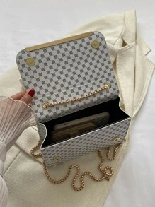 All-Match Small Square Bag 2023 New Retro Pattern Simple All-Match Ladies Shoulder Bag Crossbody Bag - White - View 4